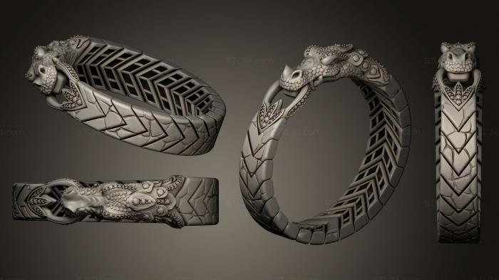 Ювелирные перстни и кольца (Кольцо дракона, JVLRP_0132) 3D модель для ЧПУ станка